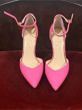 Jessica Simpson HOT Pink Pointed-Toe Ankle-Strap